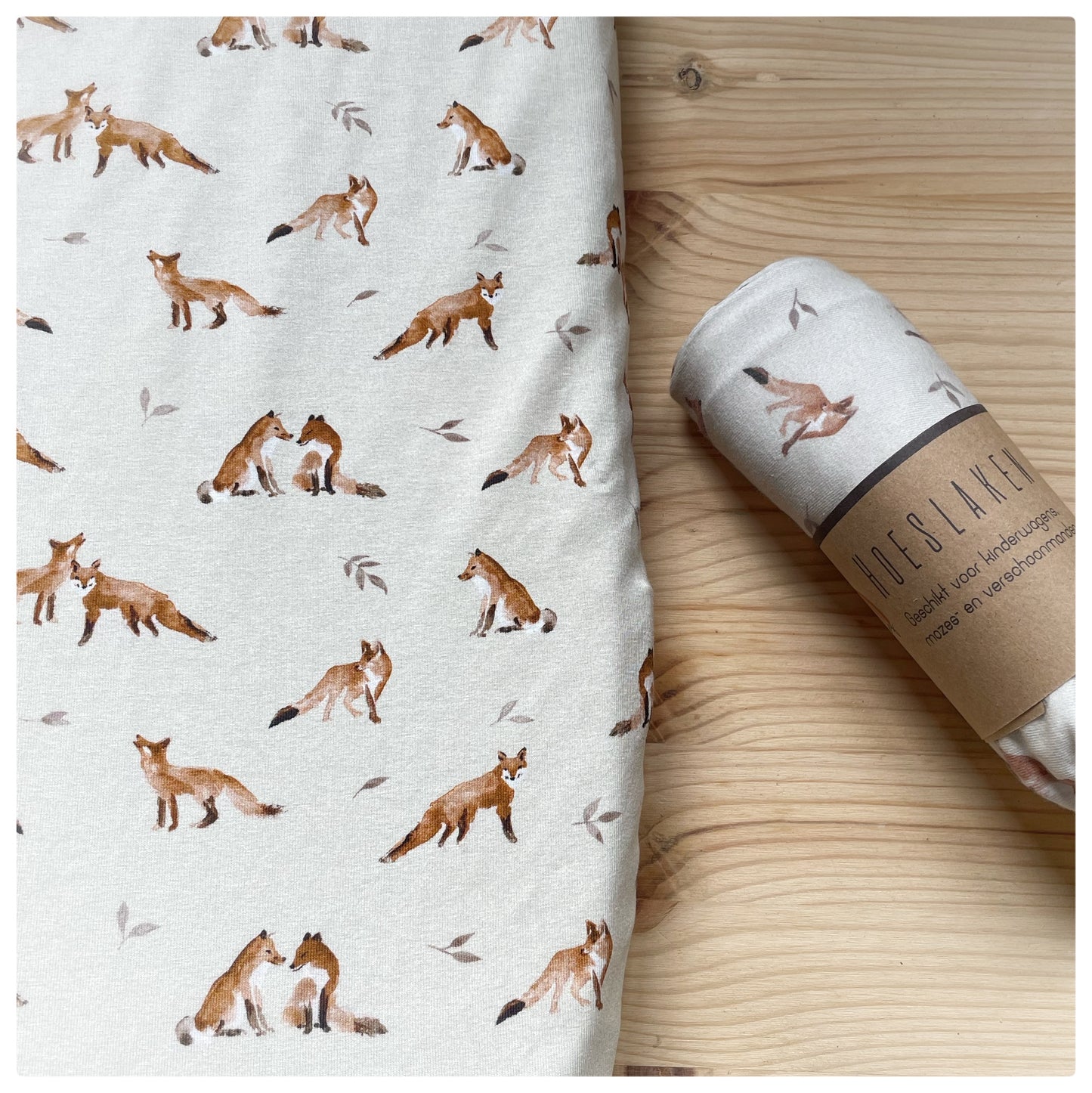 Hoeslaken verschoonmand/kinderwagen - vossen