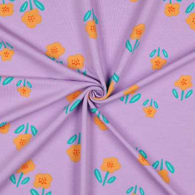 Hoeslaken verschoonmand/kinderwagen - lila bloem