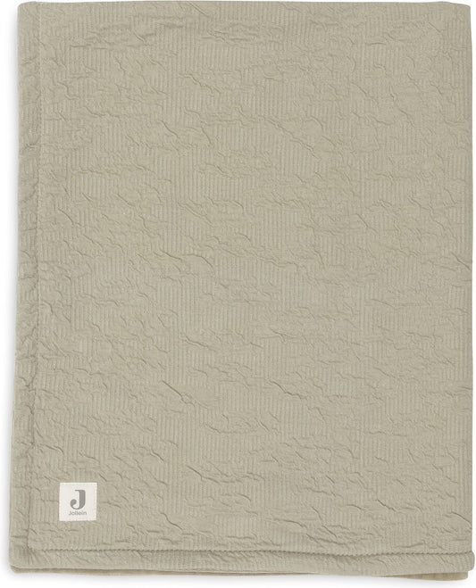 Deken Wieg 75x100 - Soft Waves Olive green velvet