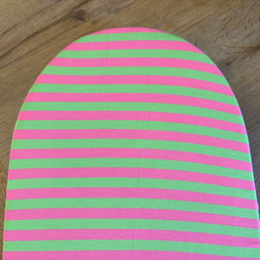 Hoeslaken verschoonmand/kinderwagen - strepen - roze/groen