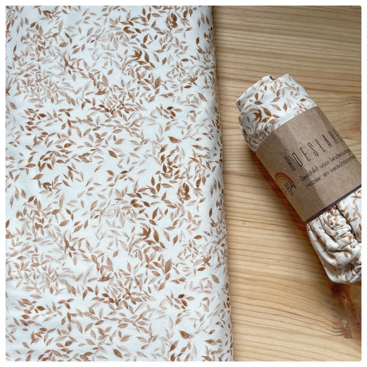 Hoeslaken verschoonmand/kinderwagen - bruine blaadjes