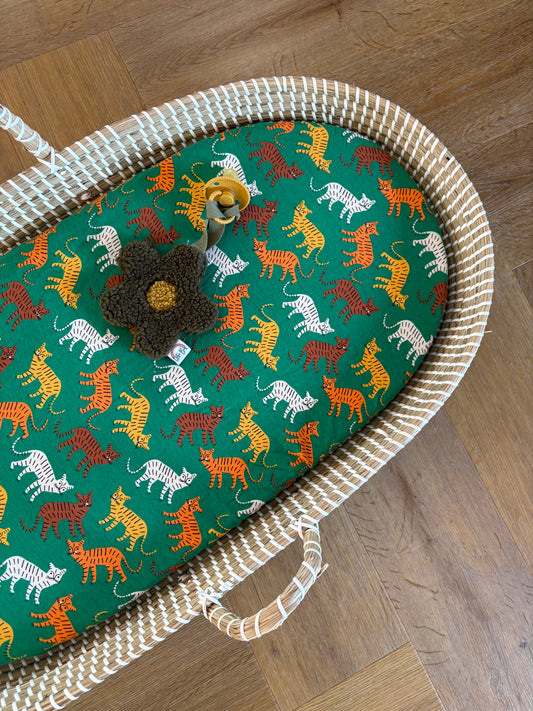 Hoeslaken verschoonmand/kinderwagen - panters - groen
