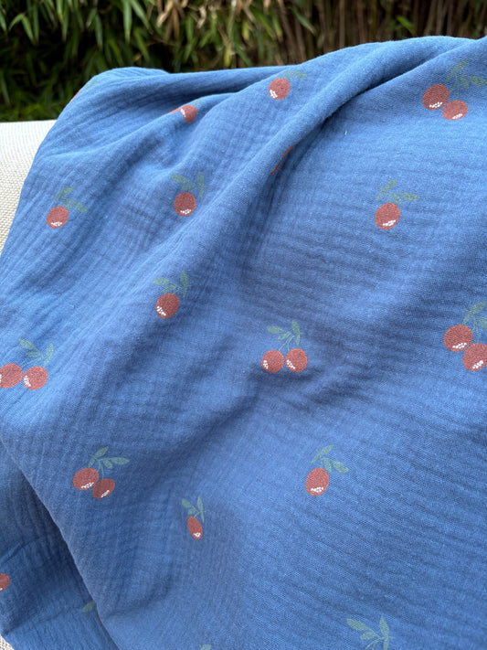 Hydrofiele XL multidoek - blauw - kersen