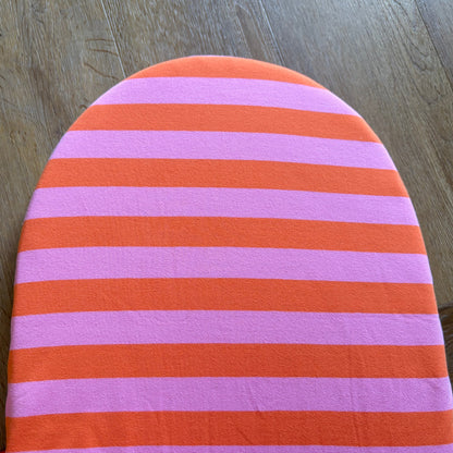 Hoeslaken verschoonmand/kinderwagen - streep - babypink/tangerine