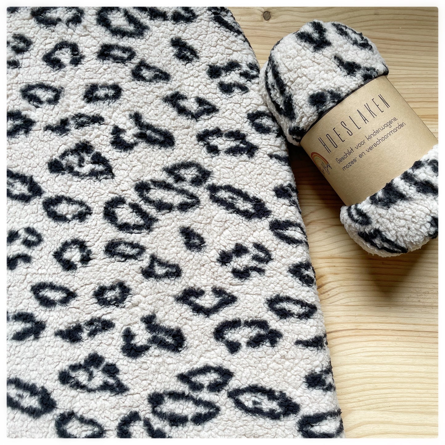 Hoeslaken verschoonmand/kinderwagen - teddy panter