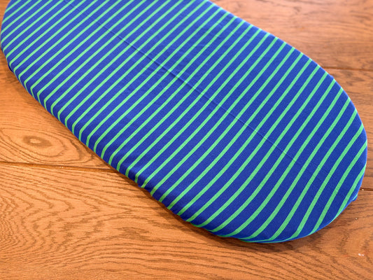 Hoeslaken verschoonmand/kinderwagen - blauw/groen streep