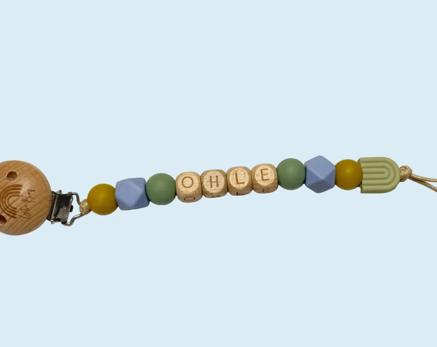 Speenkoord met naam - Ohle - blauw/groen