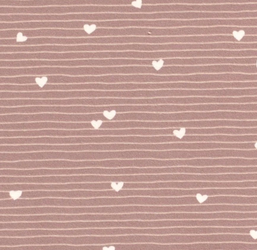 Hoeslaken verschoonmand/kinderwagen - hartjes mauve