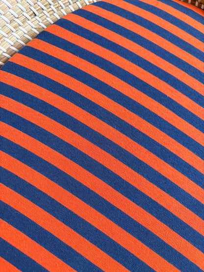 Hoeslaken verschoonmand/kinderwagen - strepen - blauw/oranje
