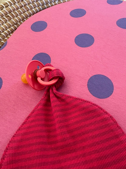 Aankleedkussenhoes - roze/paars - stippen