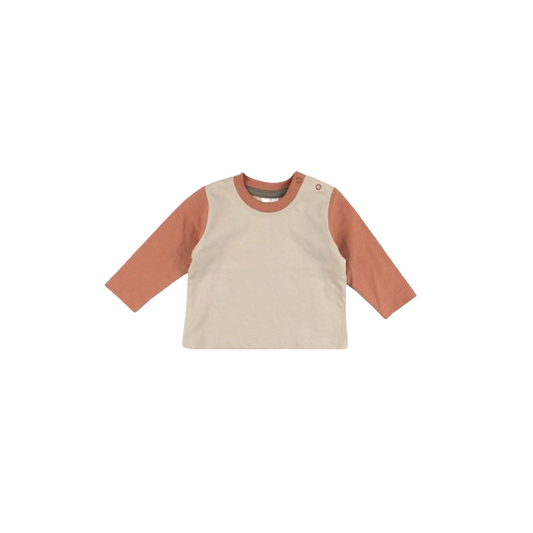 Longsleeve - tweekleurig camel