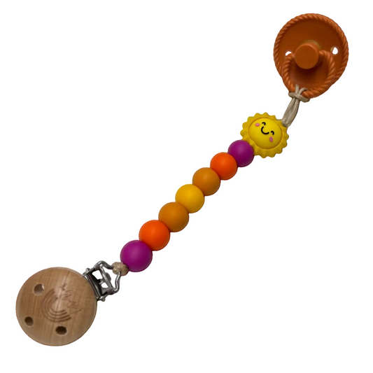 Speenkoord Zon - Fuchsia/Oranje