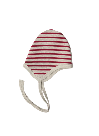 Knoopmuts - dubbelzijdig - rood/beige