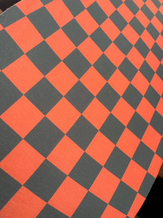 Hoeslaken verschoonmand/kinderwagen - Blokjes Legergroen/roestoranje