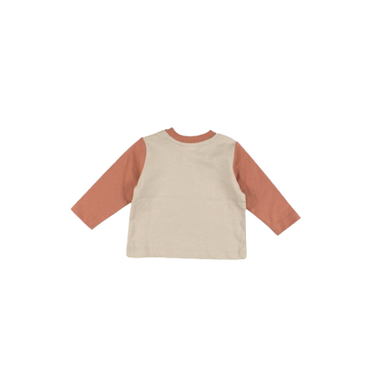Longsleeve - tweekleurig camel