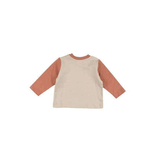 Longsleeve - tweekleurig camel