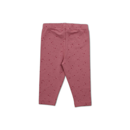 Legging - Oudroze bloemen - Organisch katoen