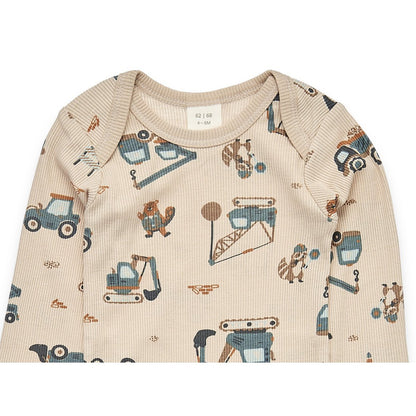 Romper rib - lange mouw - constructie