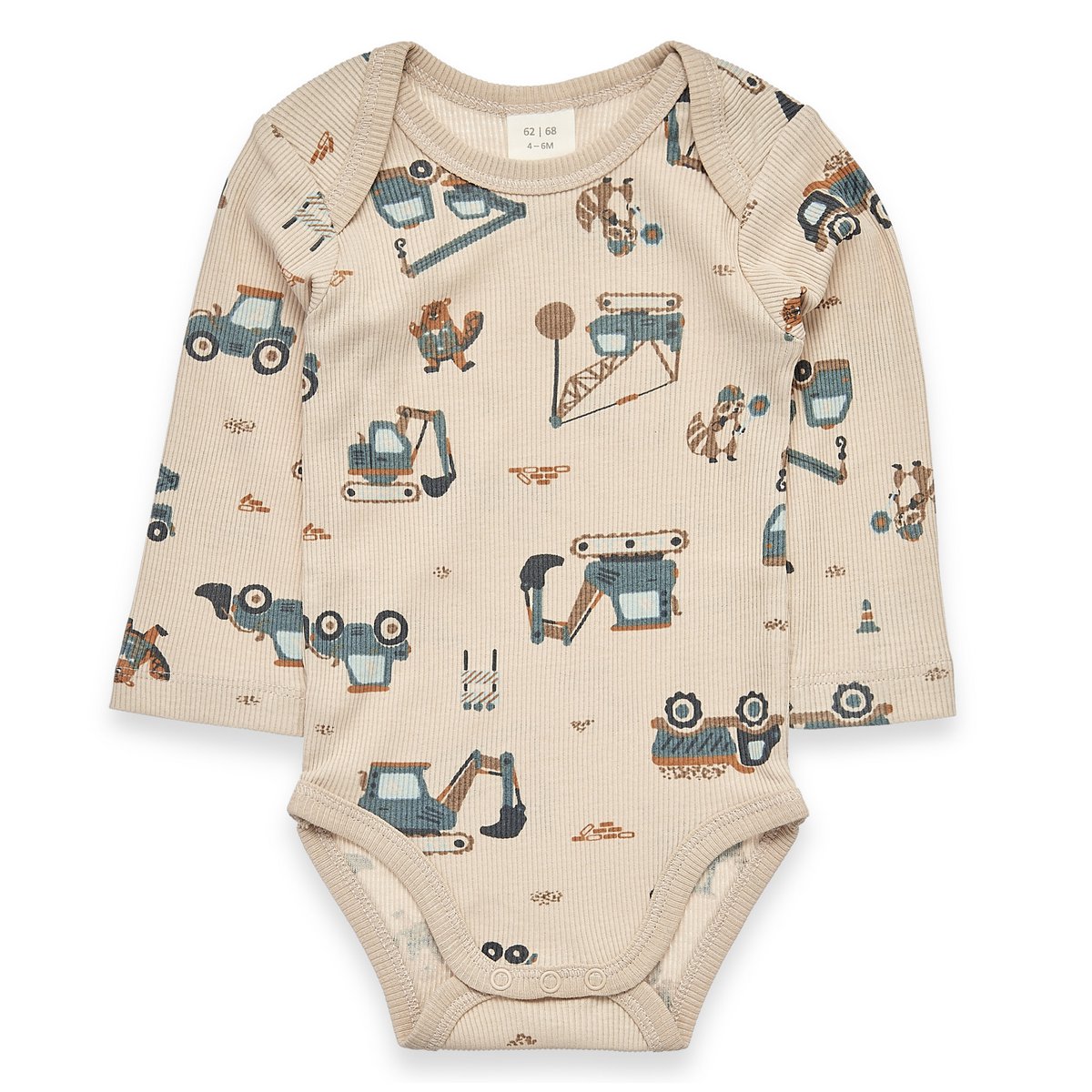 Romper rib - lange mouw - constructie