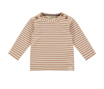 Baby longsleeve gestreept - Mocha - Maat 68