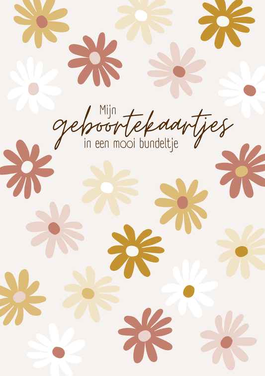 Bewaarbundel geboortekaartjes A5 - Bloemen