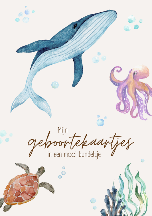 Bewaarbundel geboortekaartjes A5 - Oceaan
