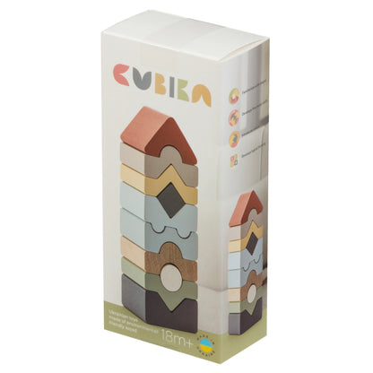Houten stapeltoren - S - pastel