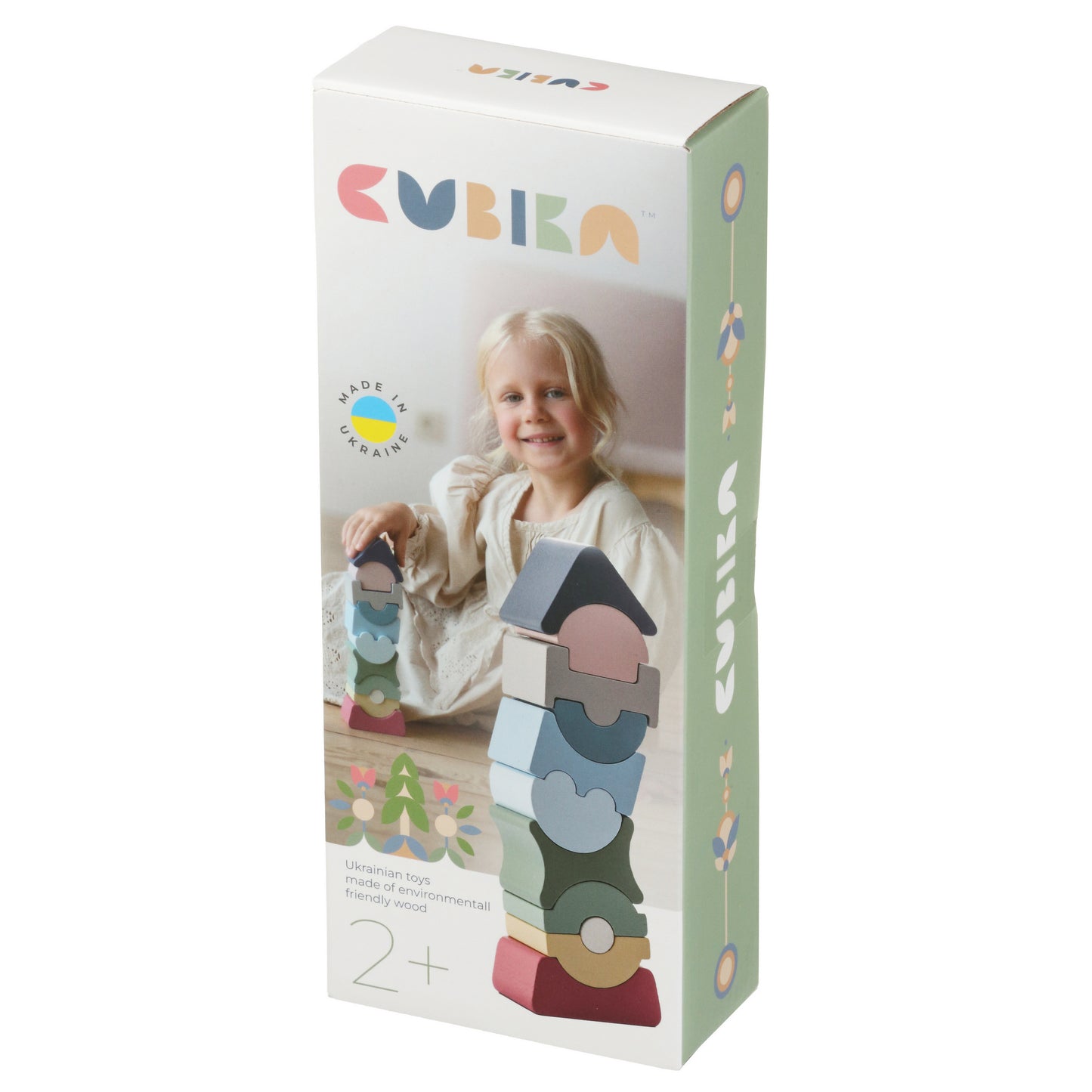 Houten stapeltoren - L - pastel