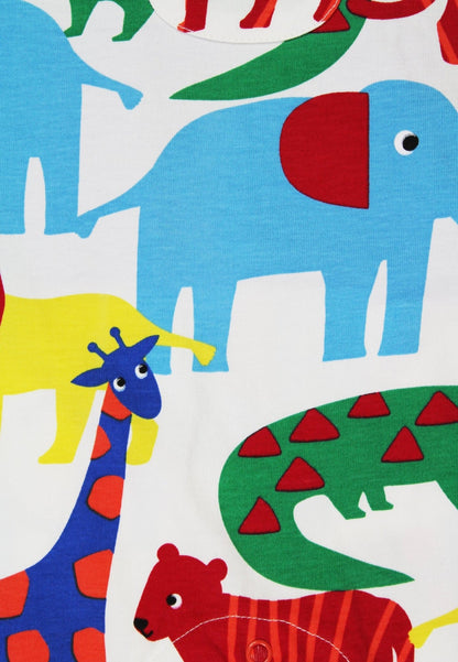Kinder tuinbroek met safari-print - Biologisch katoen