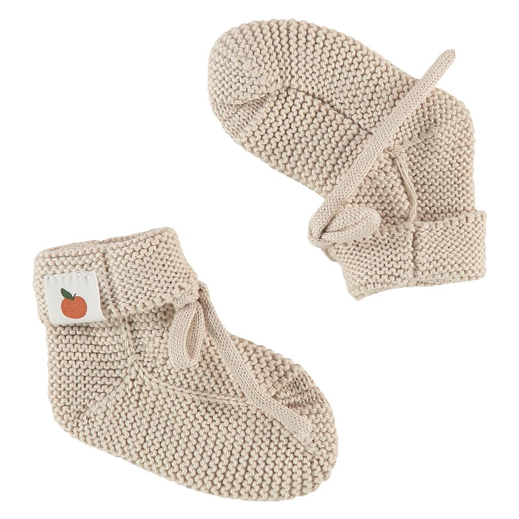 Gebreide slofjes - Sand - Babyface