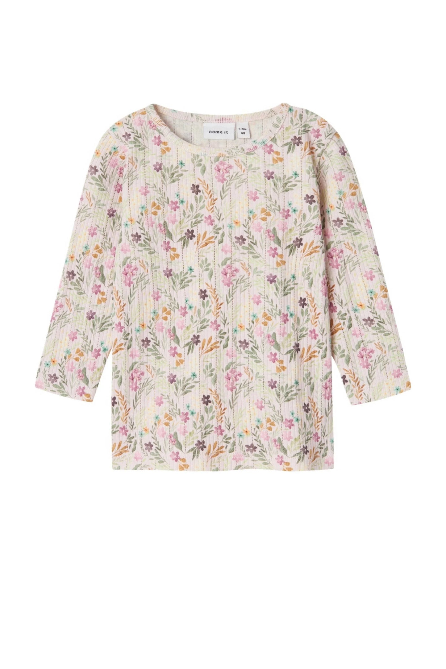Long sleeve - bloemen - beige roze
