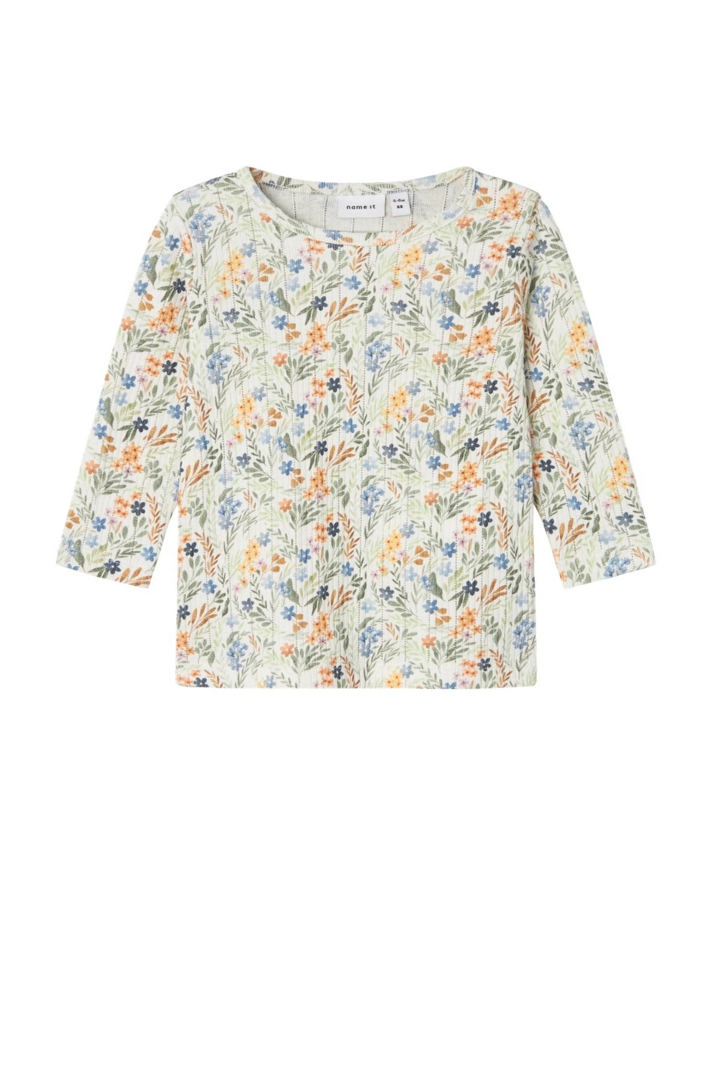 Long sleeve - bloemen - beige blauw