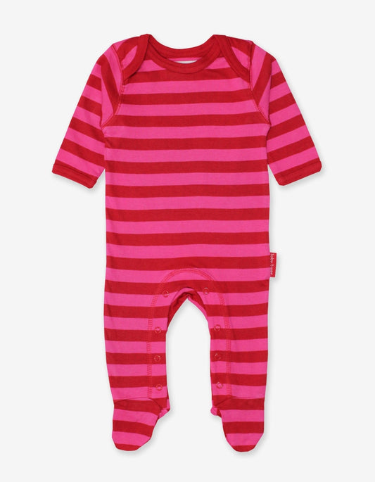 Boxpakje met strepen - Biologisch katoen - fuchsia / rood