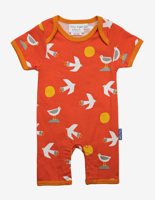 Baby jumpsuit met meeuwen - Biologisch katoen