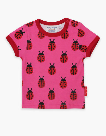 Kinder T-shirt met lieveheersbeestjesprint - Biologisch katoen