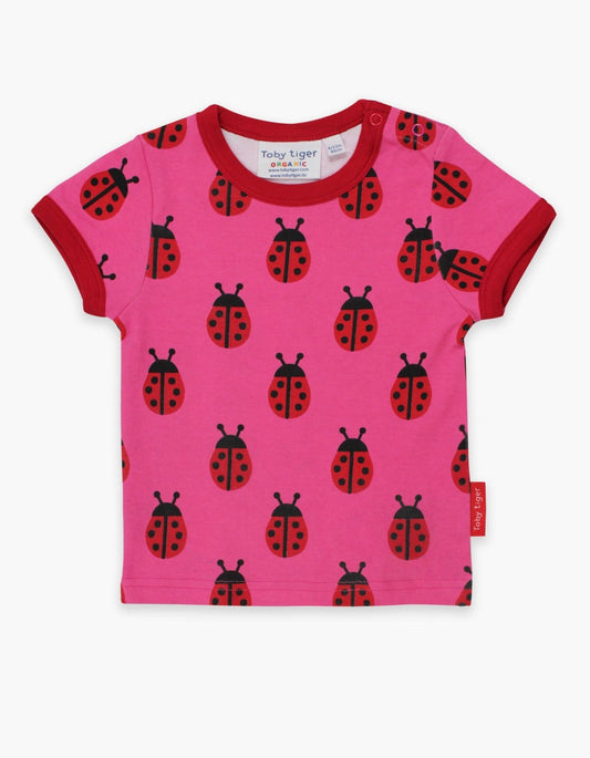 Kinder T-shirt met lieveheersbeestjesprint - Biologisch katoen