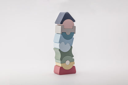 Houten stapeltoren - L - pastel