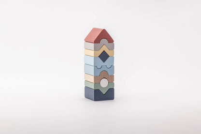 Houten stapeltoren - S - pastel