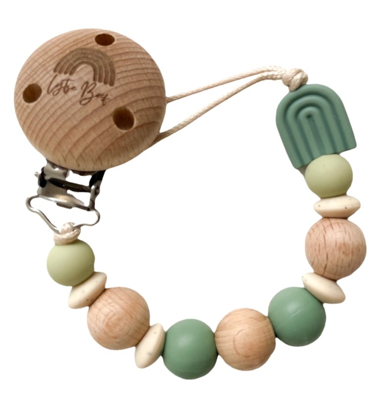 Speenkoord Boho Regenboog - oudgroen