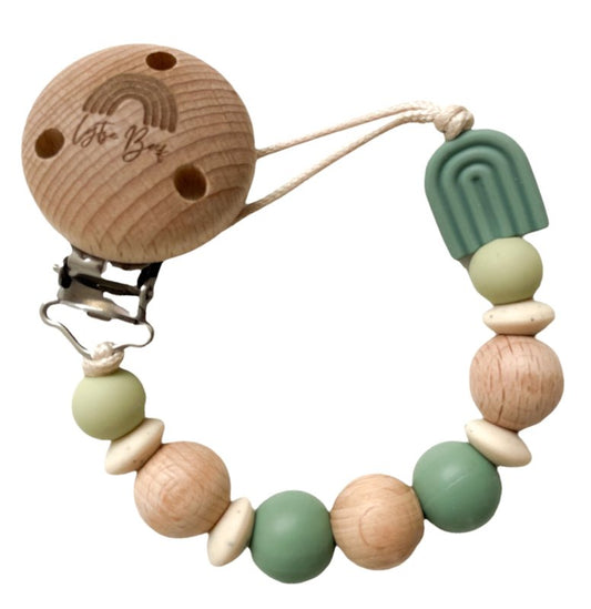 Speenkoord Boho Regenboog - oudgroen