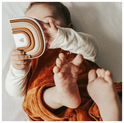 Siliconen Bijtspeeltje - Regenboog Bruin