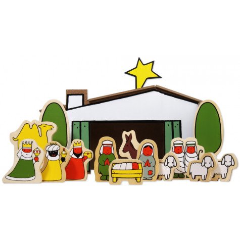 Dick Bruna houten kerststal
