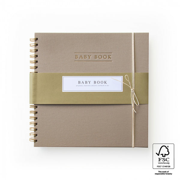 Babybook - linnen - taupe