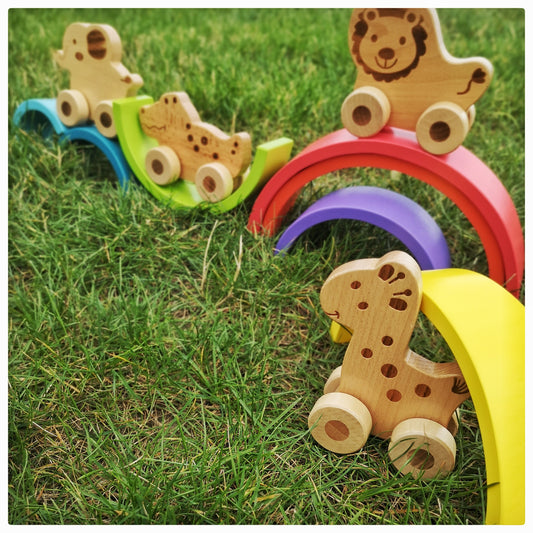 Regenboog stapelblokken (FSC HOUT)