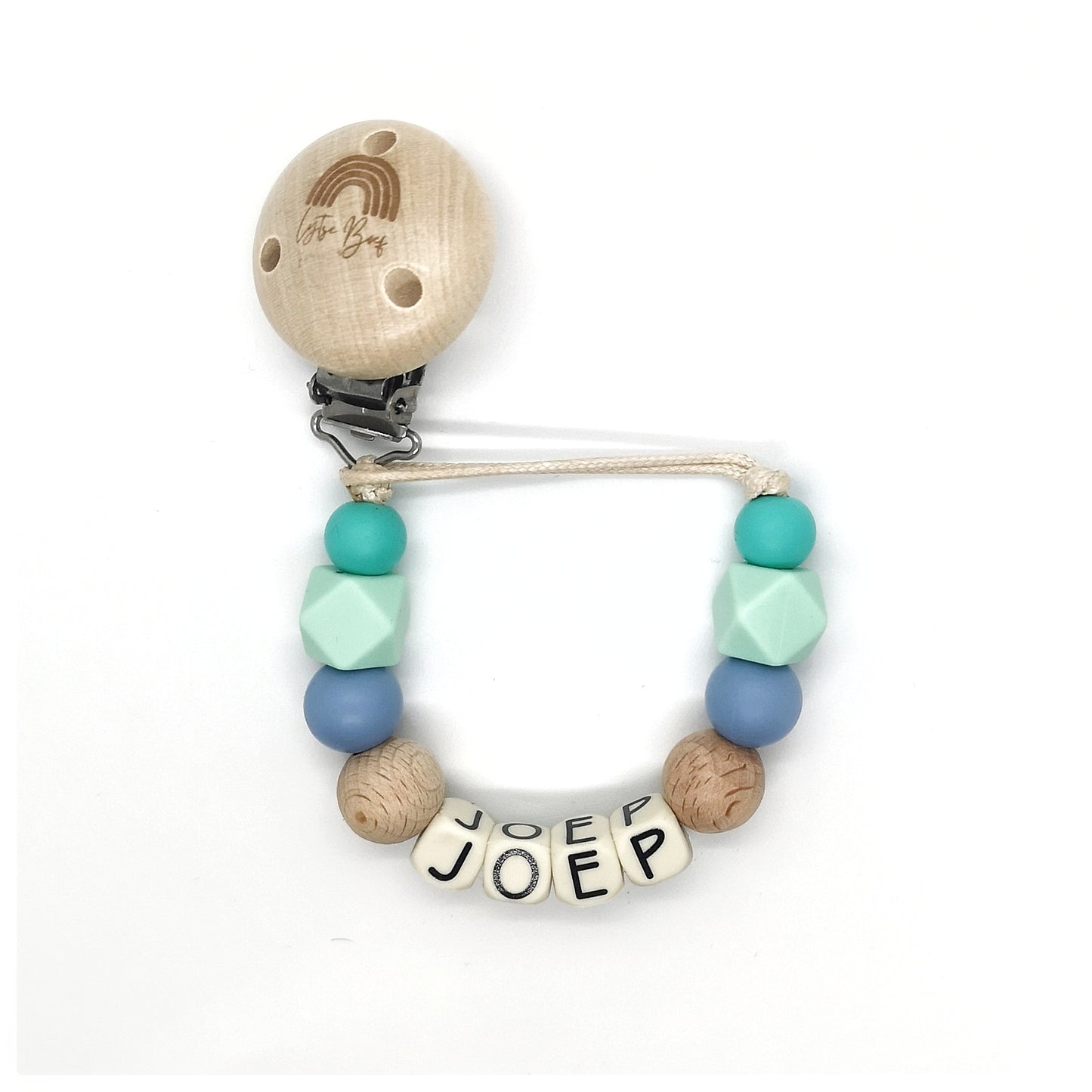 Speenkoord met naam - Mint