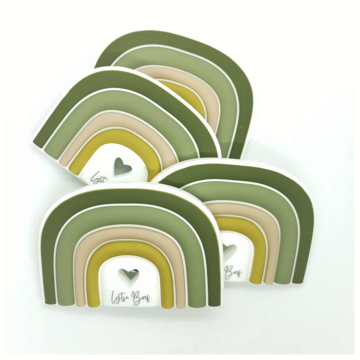 Siliconen Bijtspeeltje - Regenboog Groen