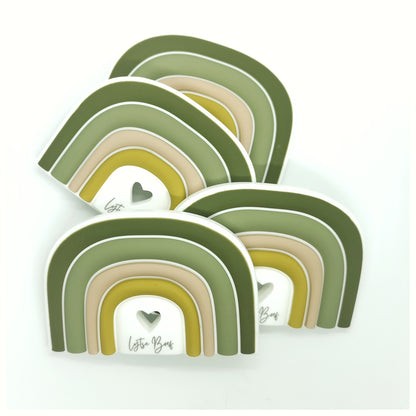 Siliconen Bijtspeeltje - Regenboog Groen