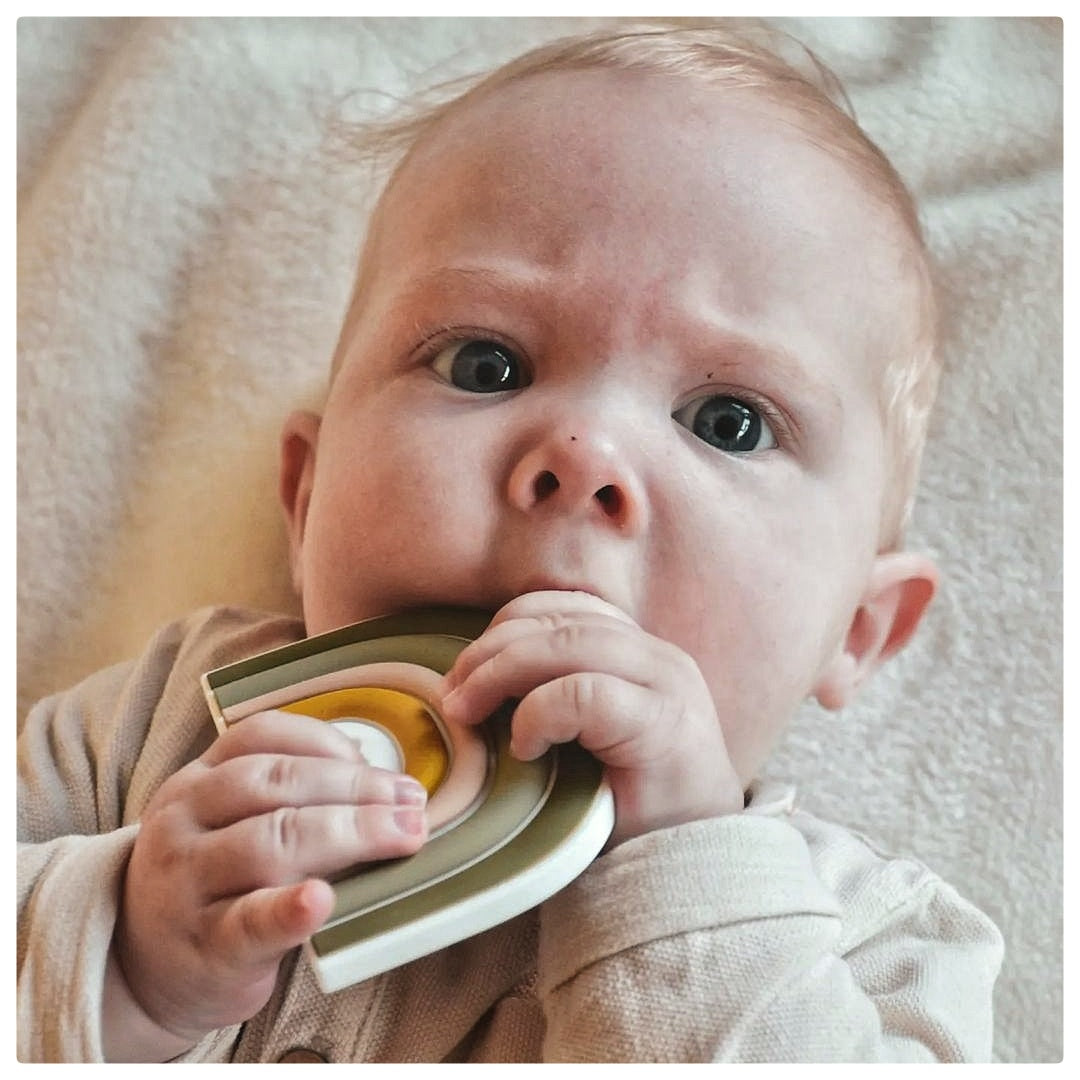 Siliconen Bijtspeeltje - Regenboog Groen