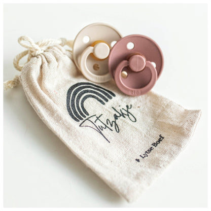 Linnen Tutzakje / speenzakje - regenboog