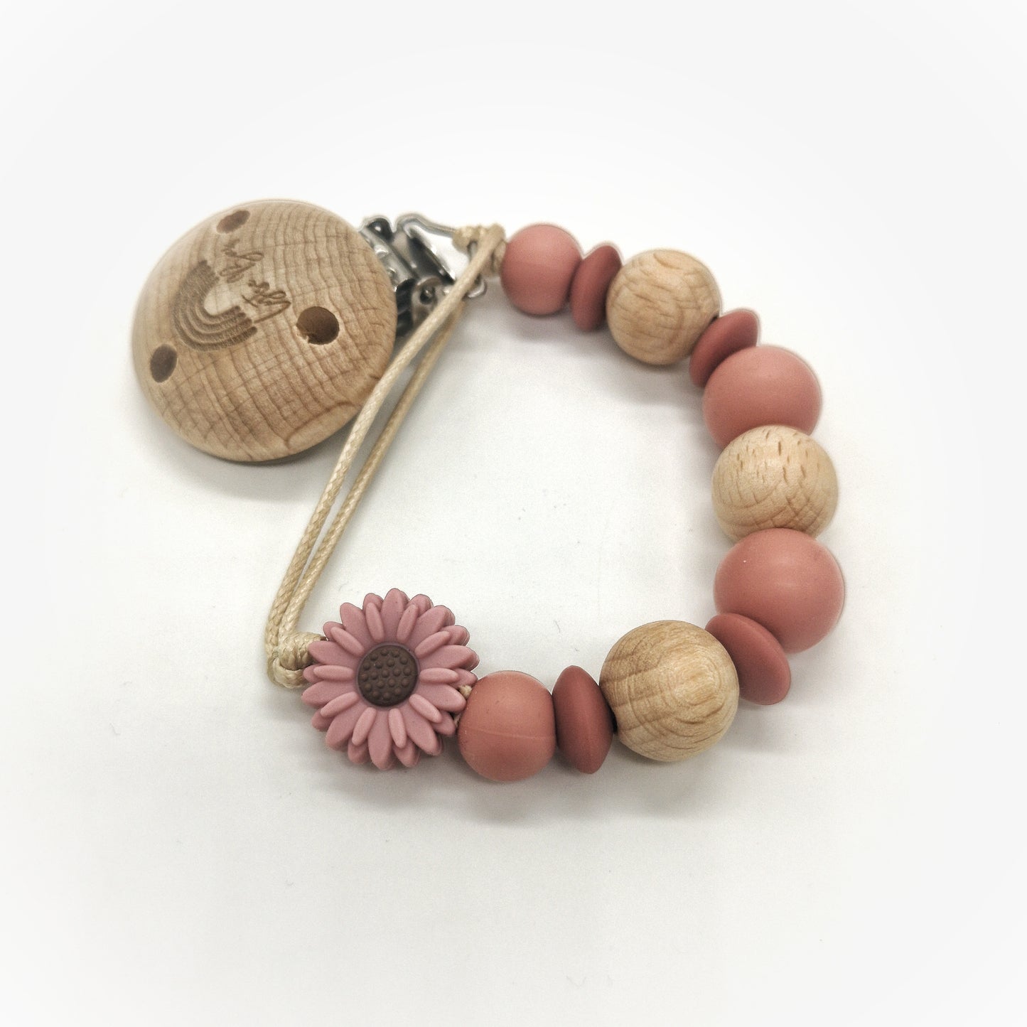 Speenkoord Boho Bloem - Roze